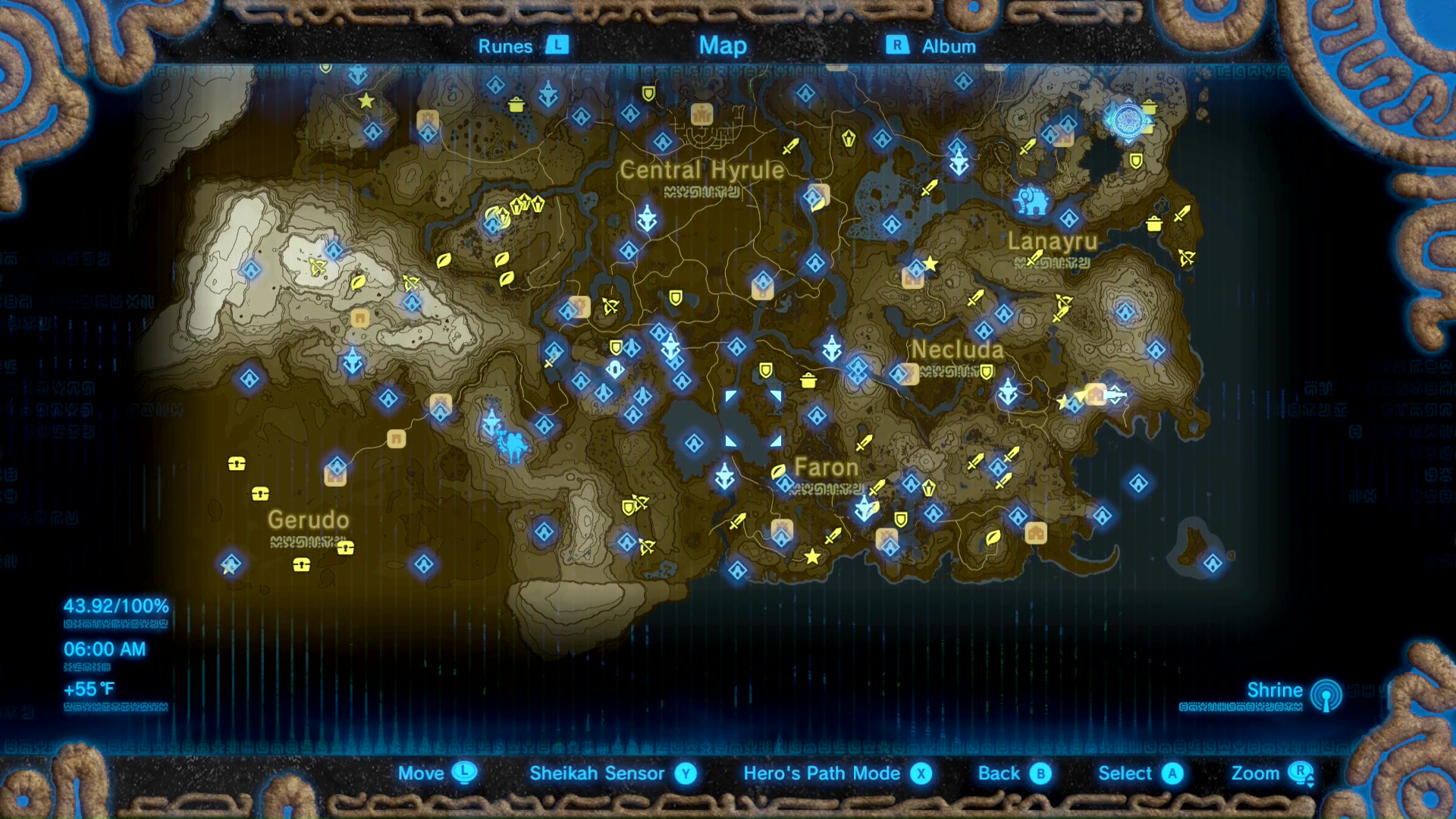 Legend Of Zelda Breath Of The Wild Armor Map South Aug 2019 